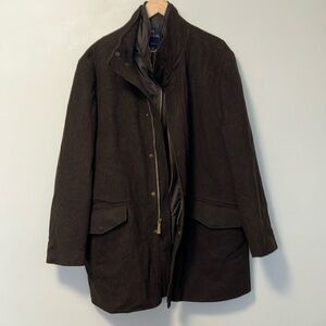 Brooks Brothers 100% Wool 2 in 1 Chocolate Brown Jacket